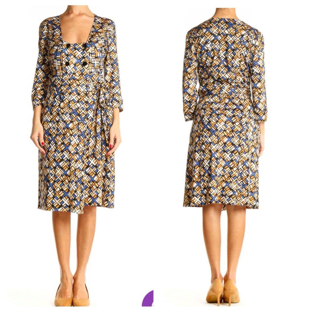 DIANE VON FURSTENBERG "Dutch" silk Wrap Dress.